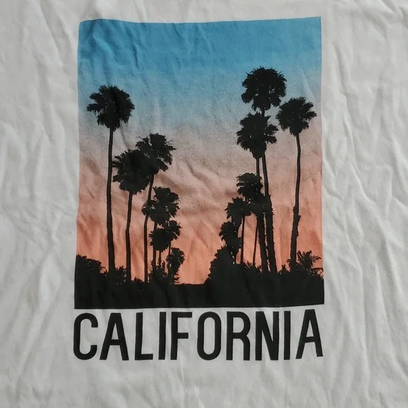 Wildfox white “California” palm tree short sleeve t-shirt. Size L - Picture 2 of 8